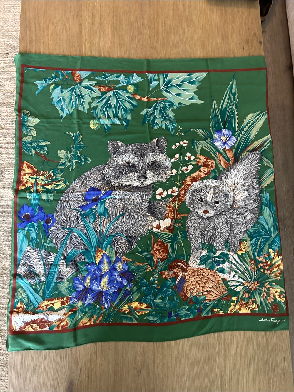 Salvatore Ferragamo Woodland Animals Silk Scarf - Picture 9 of 9